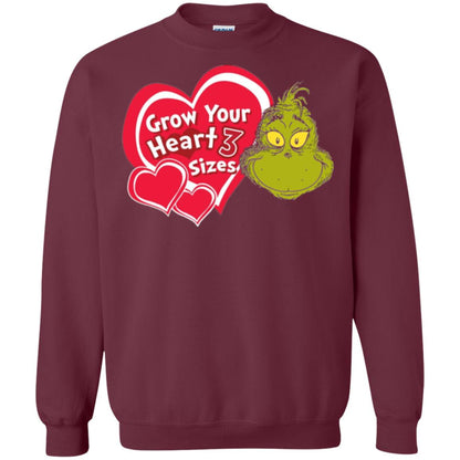 Dr. Seuss Grinch T-shirt Grow Your Heart 3 Sizes Maroon