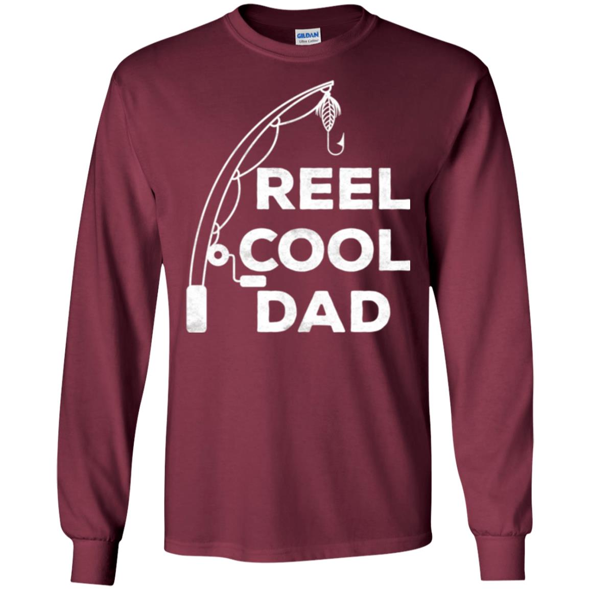 Fisherman T-shirt Reel Cool Dad Maroon