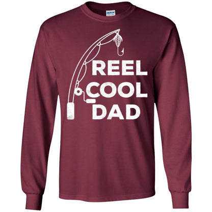 Fisherman T-shirt Reel Cool Dad Maroon
