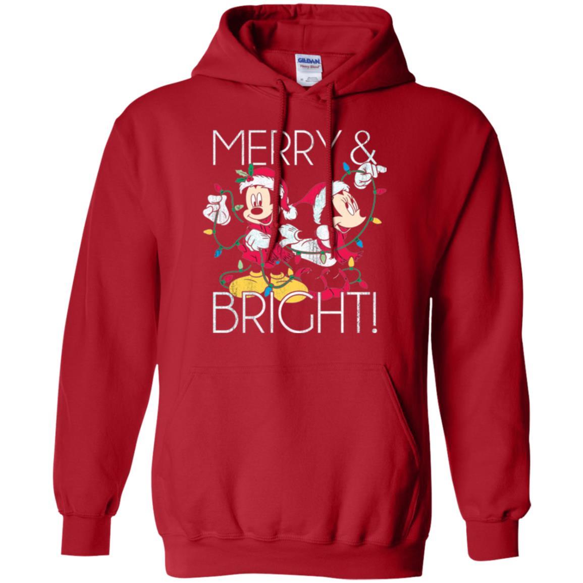 Disney Mickey Mouse T-shirt Merry And Bright Christmas Red