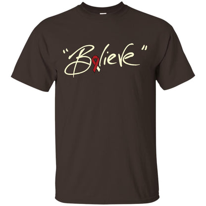 Head And Neck Cancer Awareness Shirt Burgundy Ivory Ribbon Believe Dark Chocolate