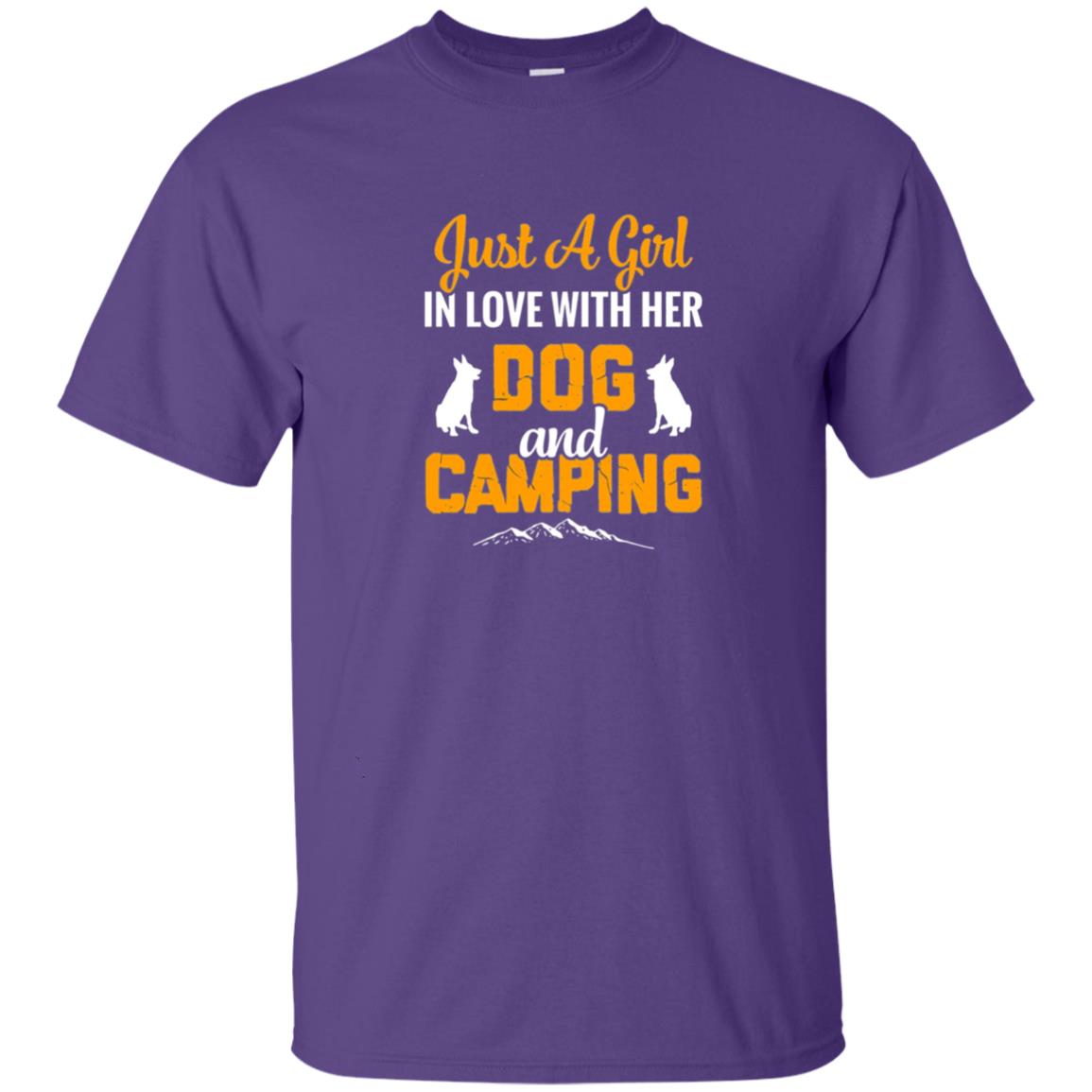 Just A Girl In Love With Her Dog And Camping Dog Lover T-shirt Purple