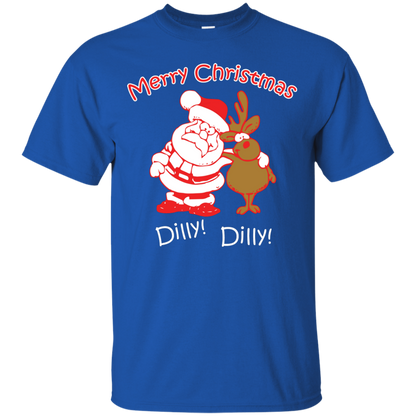 Christmas T-Shirt Merry Christmas Santa And Reindeer Dilly! Dilly! Royal