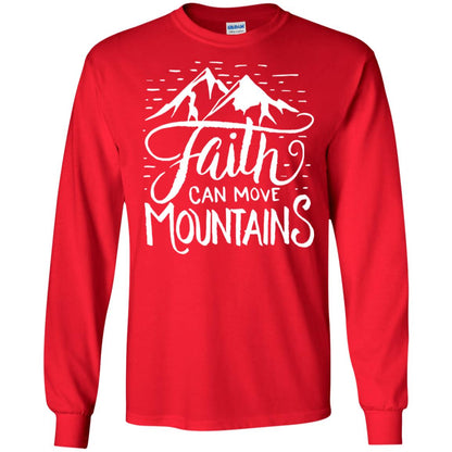 Faith Can Move Mountains Christian Gift Shirt Red