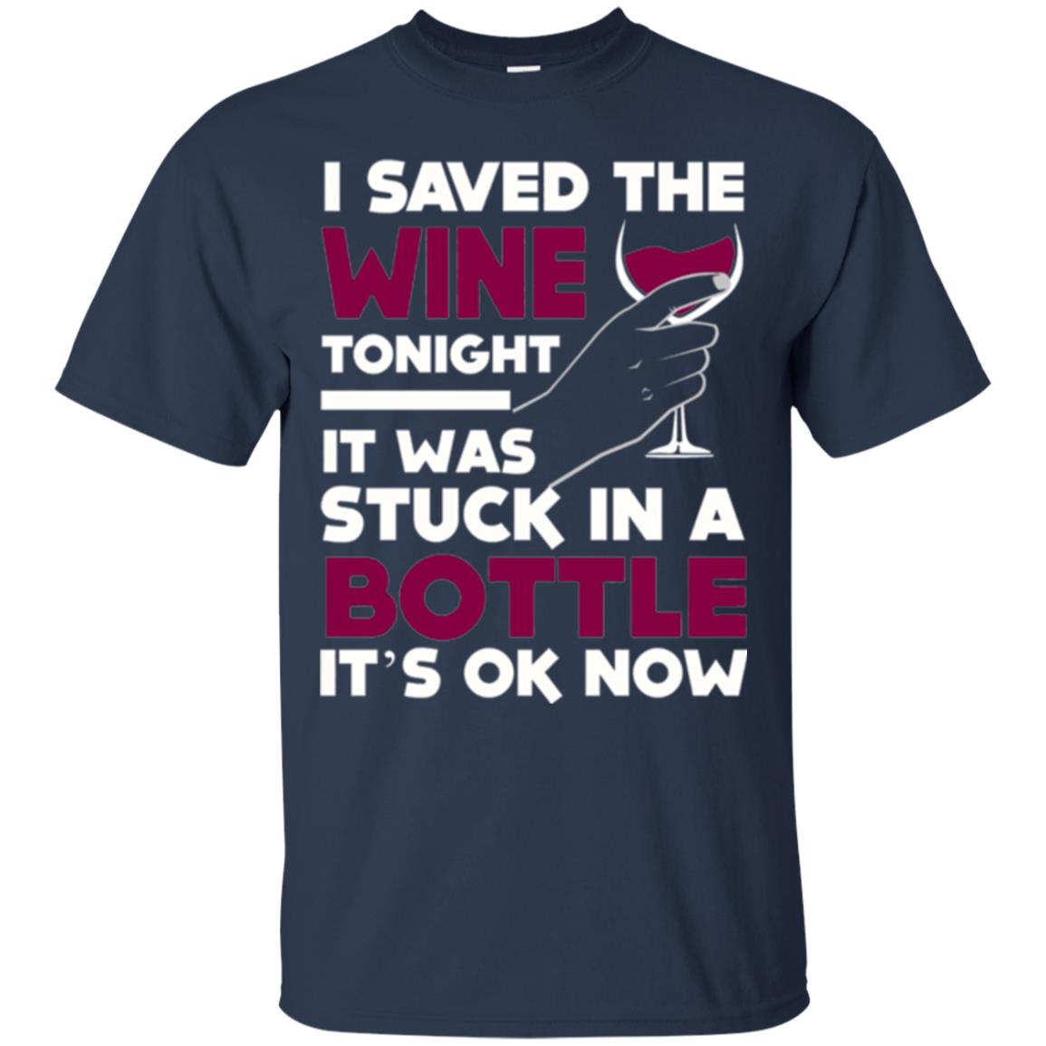Funny Wine T-shirt I Save The Wine Tonight Navy