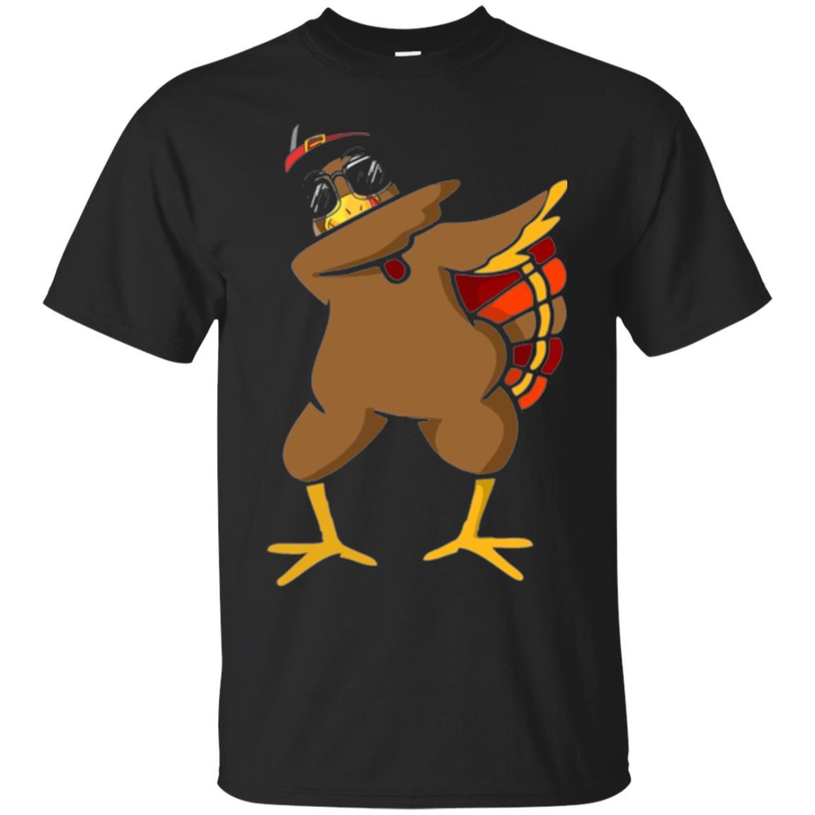 Thanksgiving T-shirt Dabbing Turkey Black
