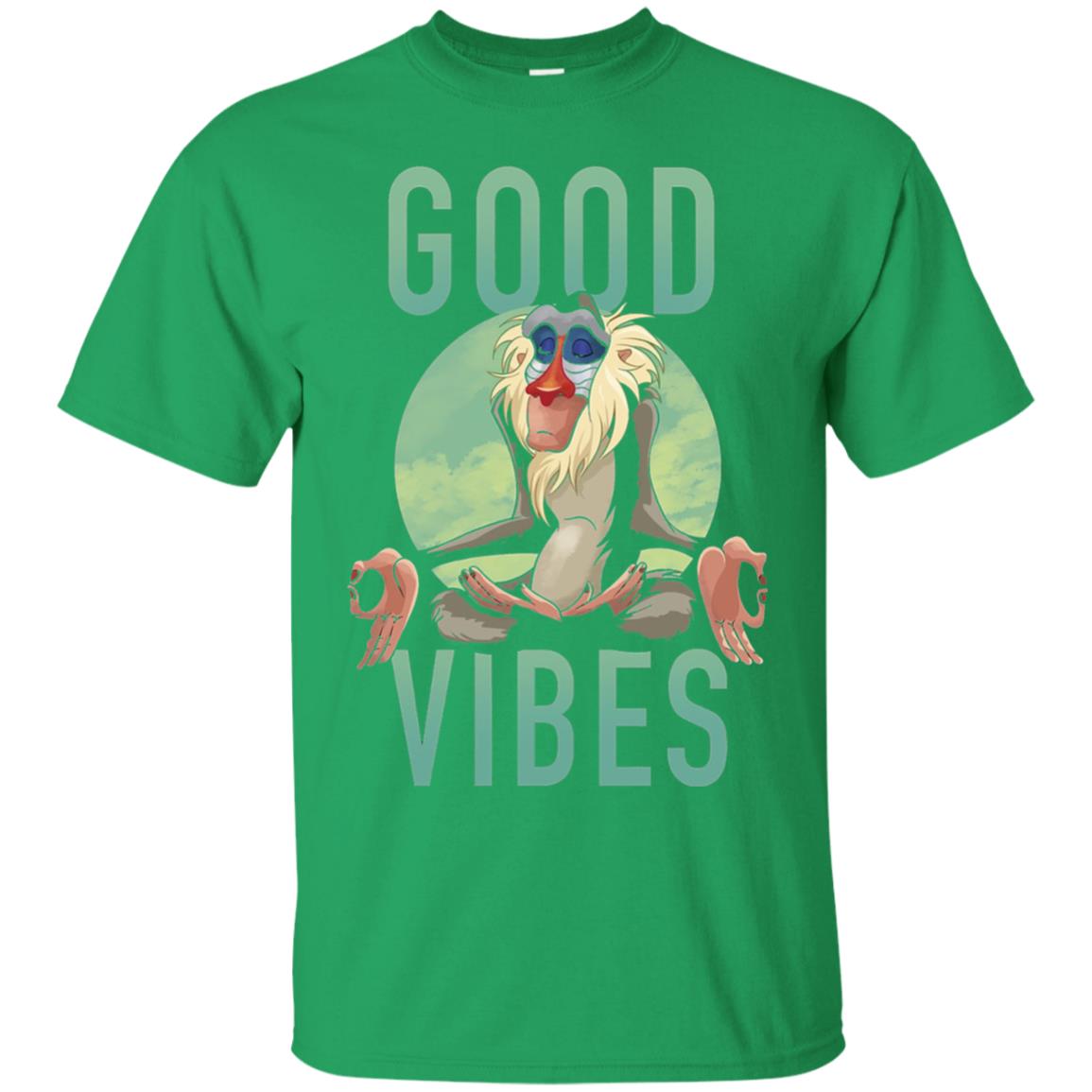 Disney Lion King Rafiki Meditate Good Vibes Graphic T-shirt Irish Green