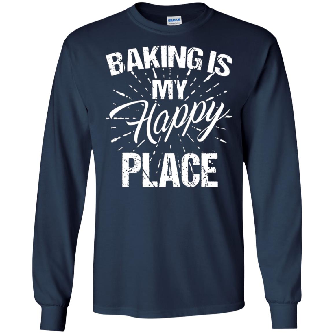 Baking Is My Happy Place Baker Shirt Navy