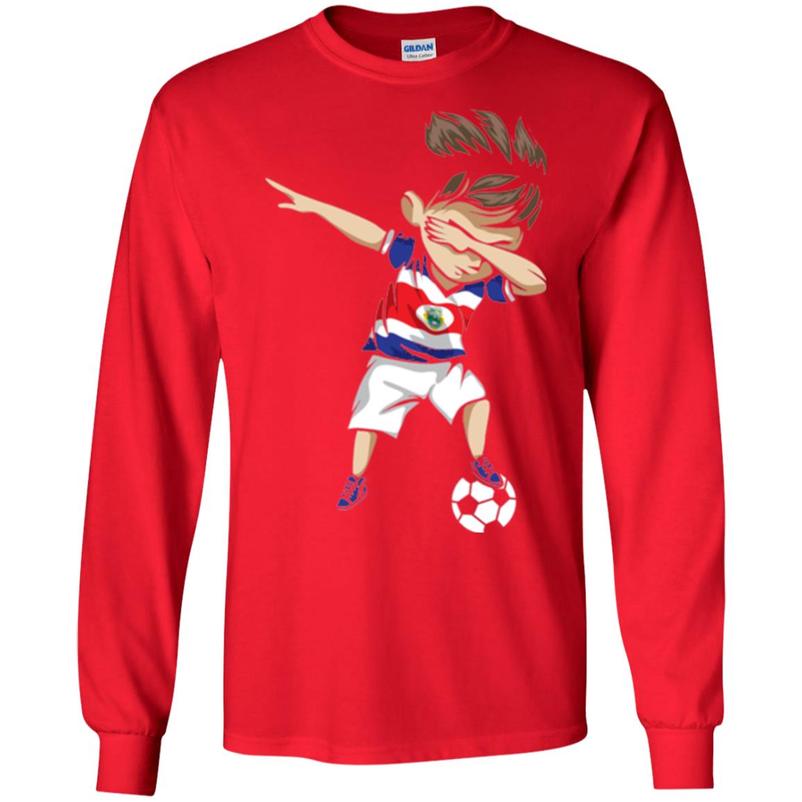 Dabbing Soccer Boy Costa Rica Jersey Football Shirt Red