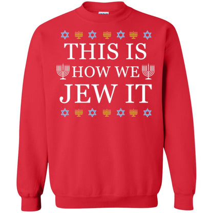 Funny Hanukkah T-shirt This Is How We Jew It Red