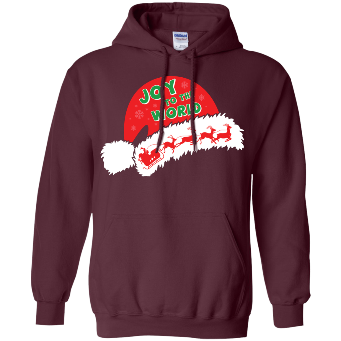 Christmas T-shirt Joy To The World Maroon