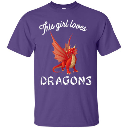 Dragon Lover T-shirt This Girl Loves Dragonst-shirt Purple