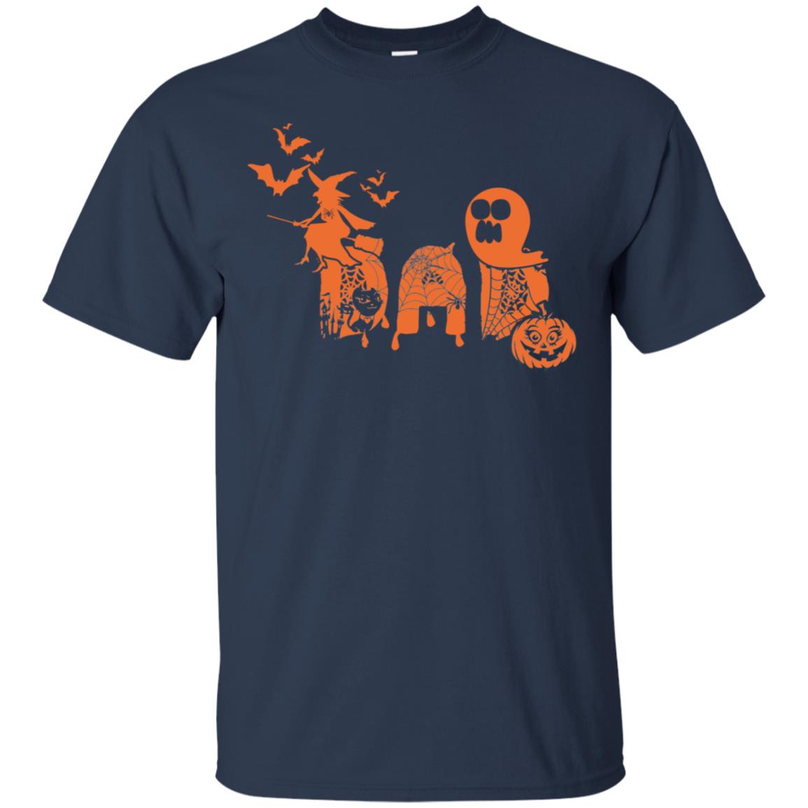 Halloween Pumpkin Dad Daddy Father Family Shirt Navy