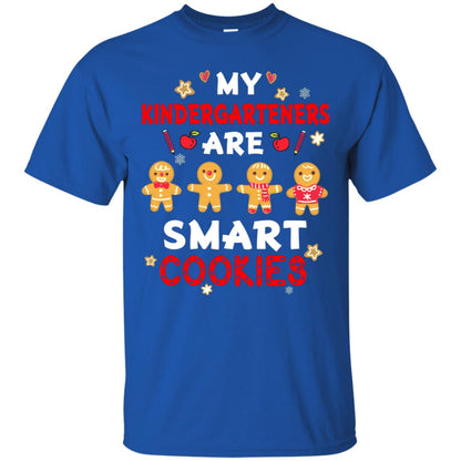 My Kndergarteners Are Smart Cookies X-mas Gift Shirt For Kindergarten Teachers Royal