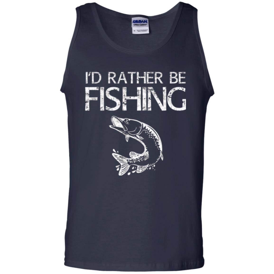 Fisherman T-shirt I'd Rather Be Fishing Navy