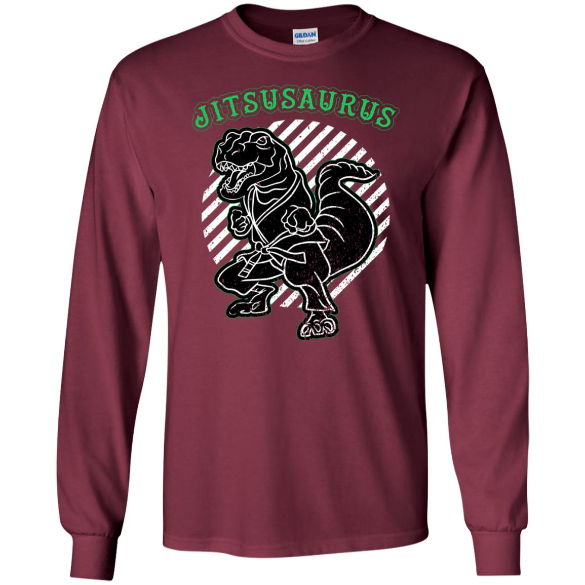 Jitsusaurus Jujutsu Saurus Shirt Maroon