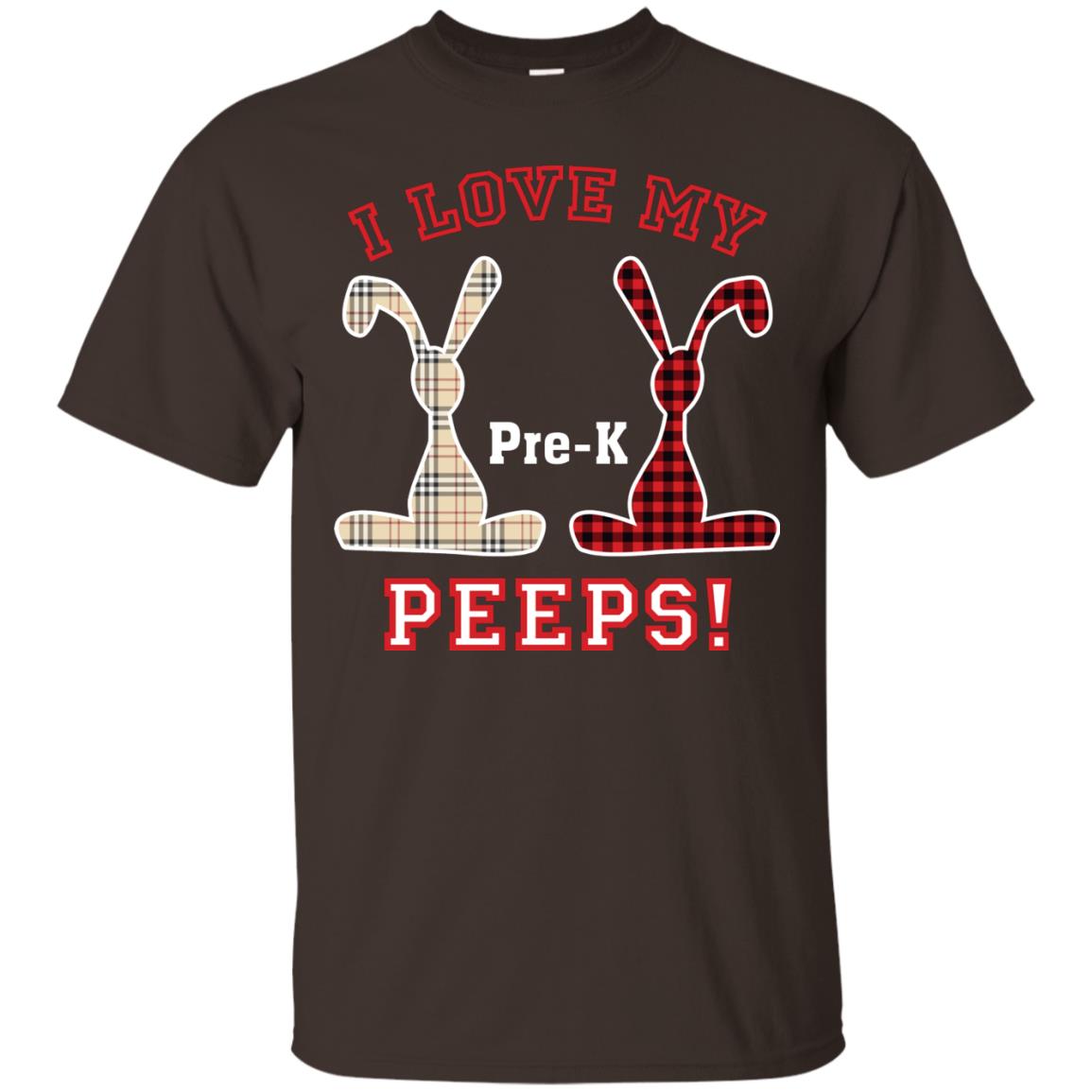I Love My Pre-k Peeps Easter Day T-shirt Dark Chocolate