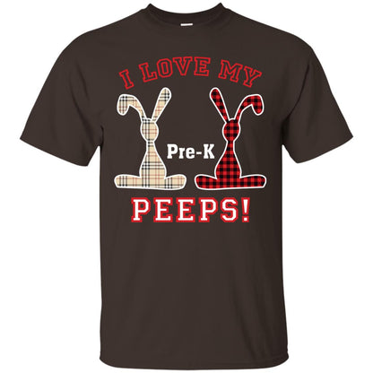 I Love My Pre-k Peeps Easter Day T-shirt Dark Chocolate