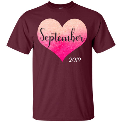 Pregnancy Reveal Announcement Party September 2019 Shirt Maroon