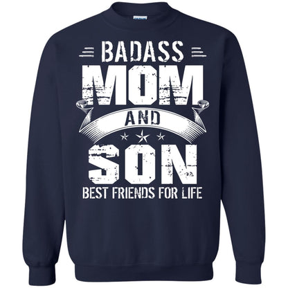 Badass Mom And Son Best Friends For Life Shirt Navy