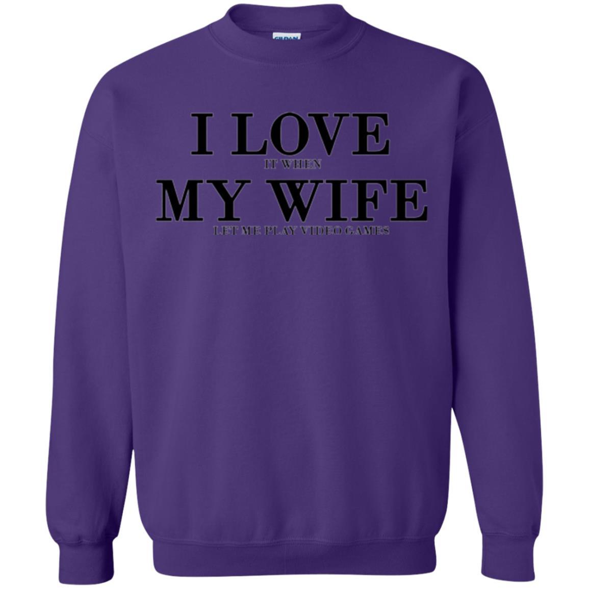 Husband T-shirt I Love It When My Wife Let Me Play Video Games Purple