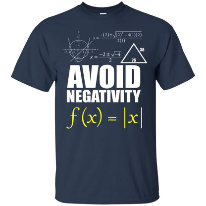 Avoid Negativity Math Teacher T-shirt Navy