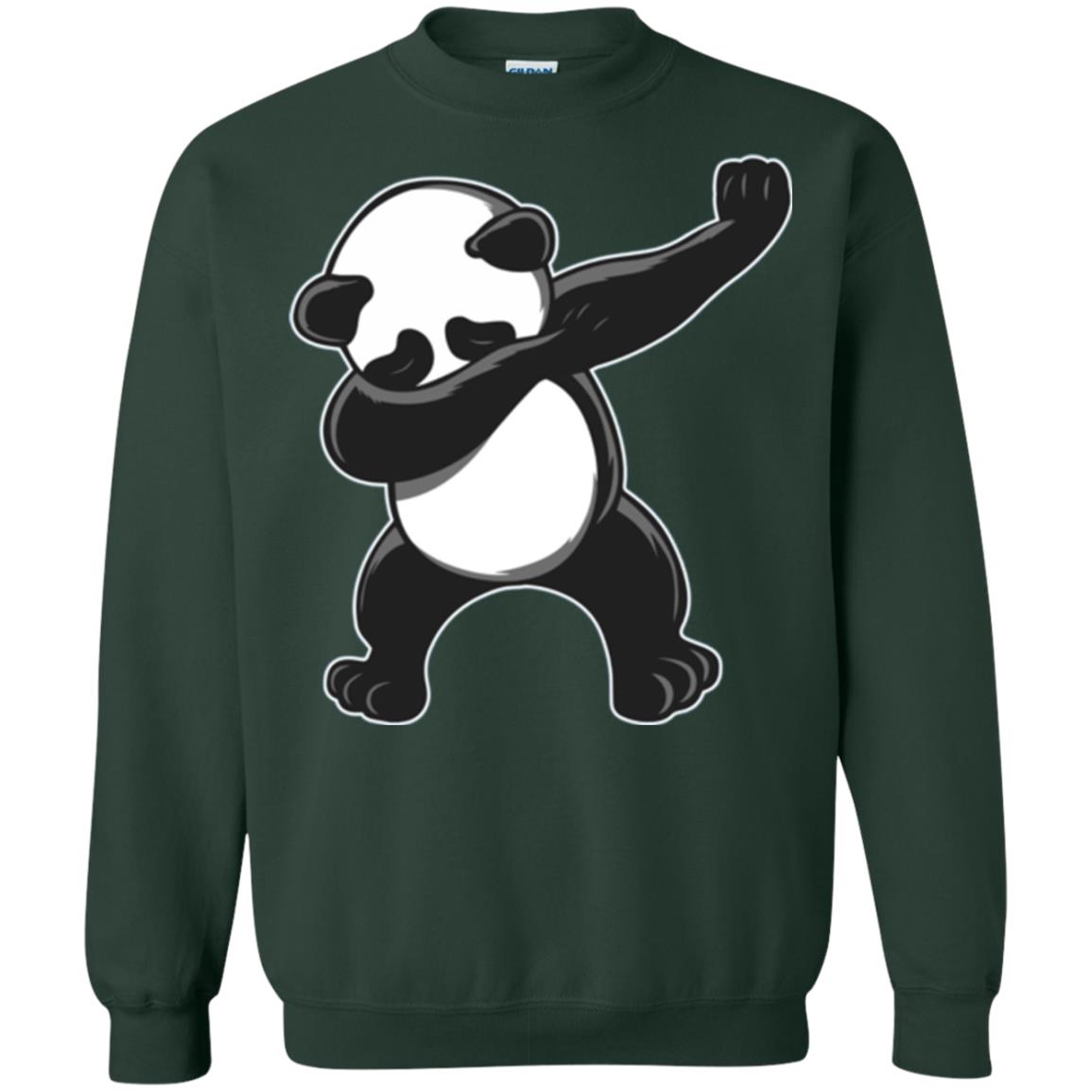 Funny Panda Dab T-shirt Cute Dabbing Panda Forest Green