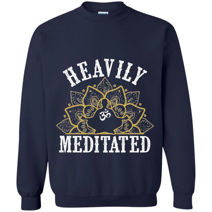 Funny Heavily Meditated Yoga Meditation T-shirt Navy