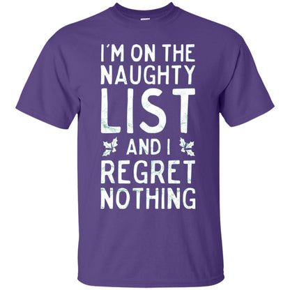 I_m On The Naughty List Funny Christmas T-shirt Purple