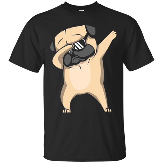 Dog Lover T-shirt Dabbing Pug T-shirt Black
