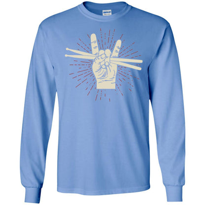 Drummer T-shirt Drumsticks Percussion Rock Carolina Blue