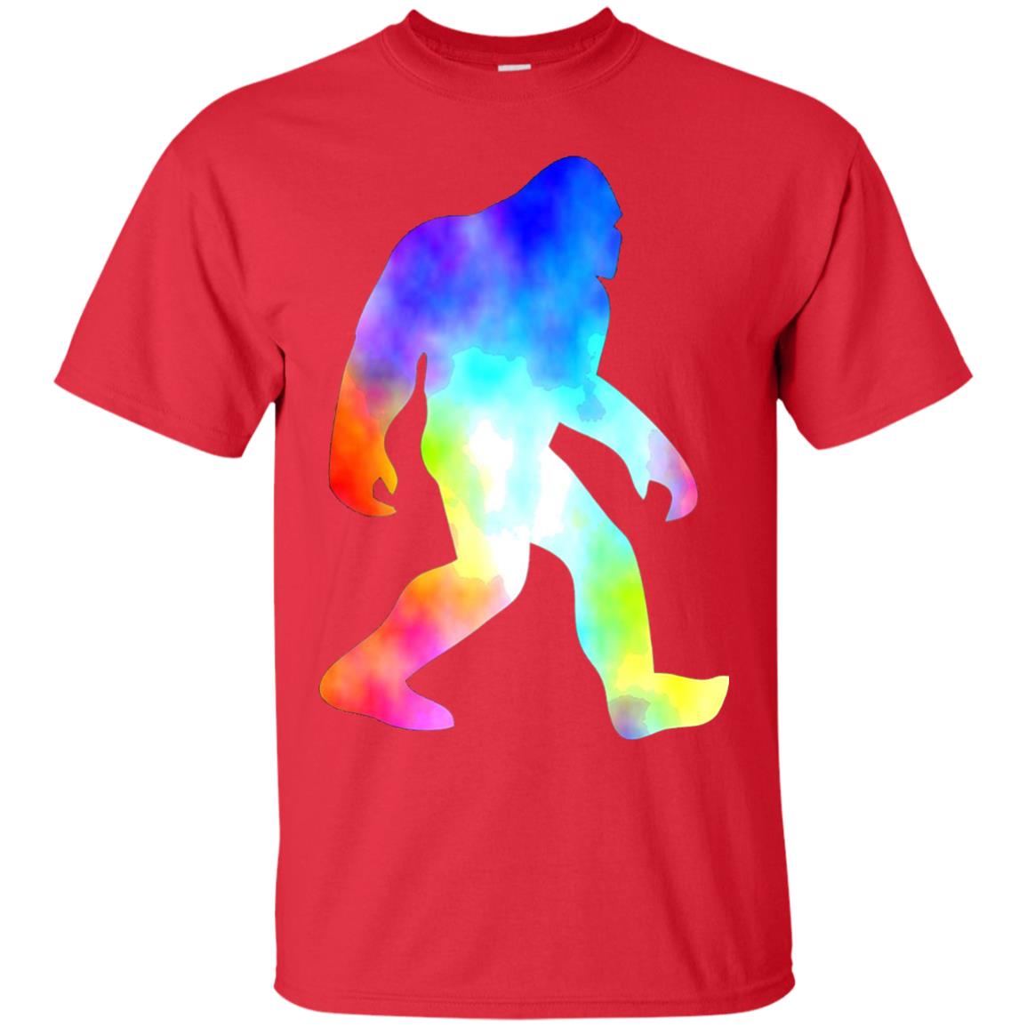 Bigfoot Sasquatch Neon T-shirt Red