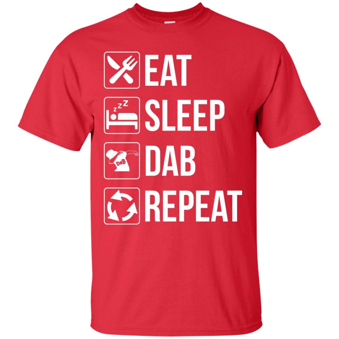 Funny Eat Sleep Dab Repeat T-shirt Red