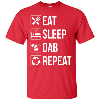 Funny Eat Sleep Dab Repeat T-shirt Red