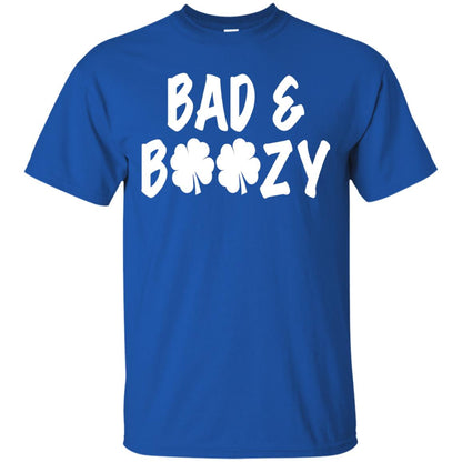 Bad And Boozy St. Patrick_s Day T-shirt Royal