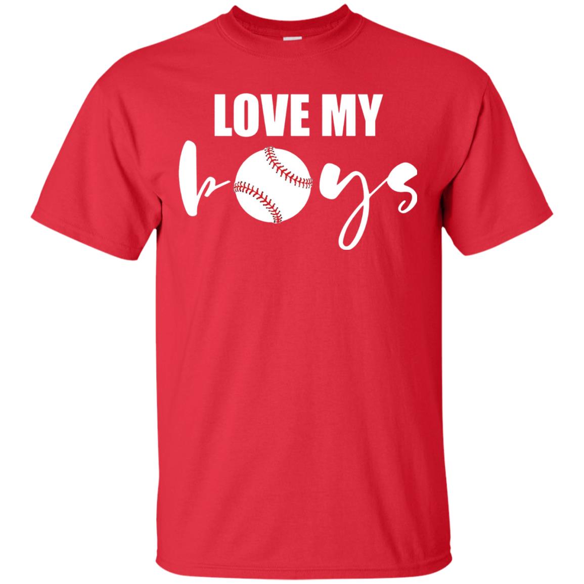 Love My Boys Mom And Dad Baseball Cheer Shirt Red