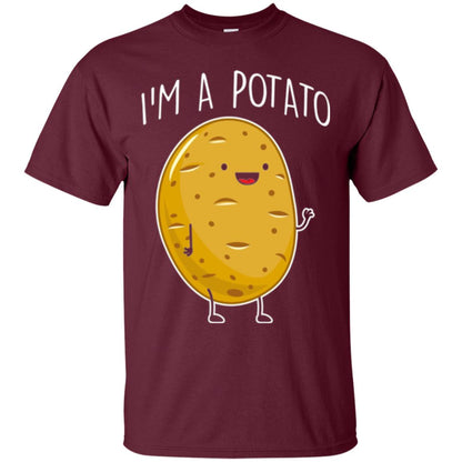 I Am Potato T-shirt Maroon