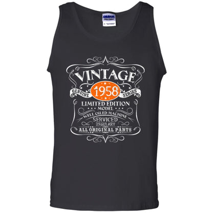 Vintage 60th Birthday T-shirt 1958 All Original Parts Black