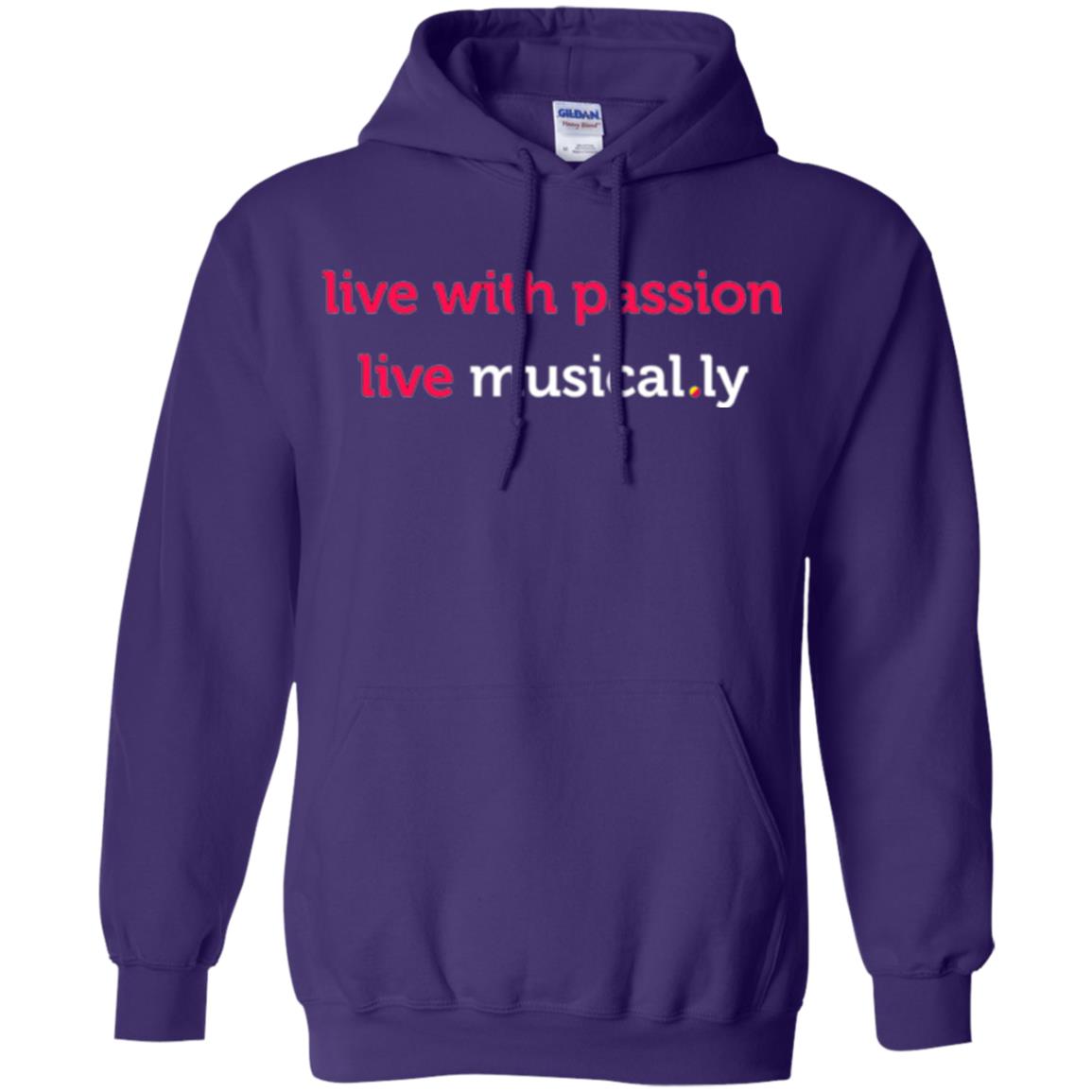 Music Lover T-shirt Live With Passion Live Musical.ly Purple