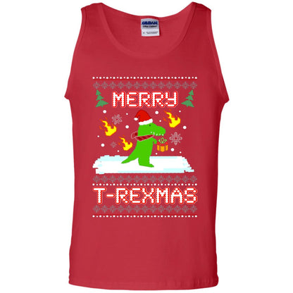 Merry T-rexmas X-mas Dinosaur Saurus Gift Shirt Red