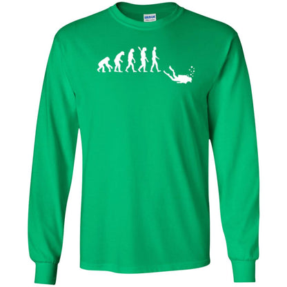 Evolution Of Man Funny Scuba Diving T-shirt Irish Green