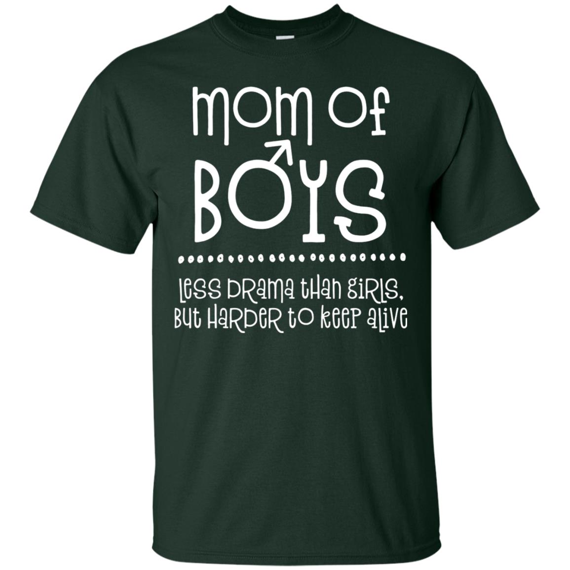 Mom Of Boys Shirt Less Drama Than Girls Forest