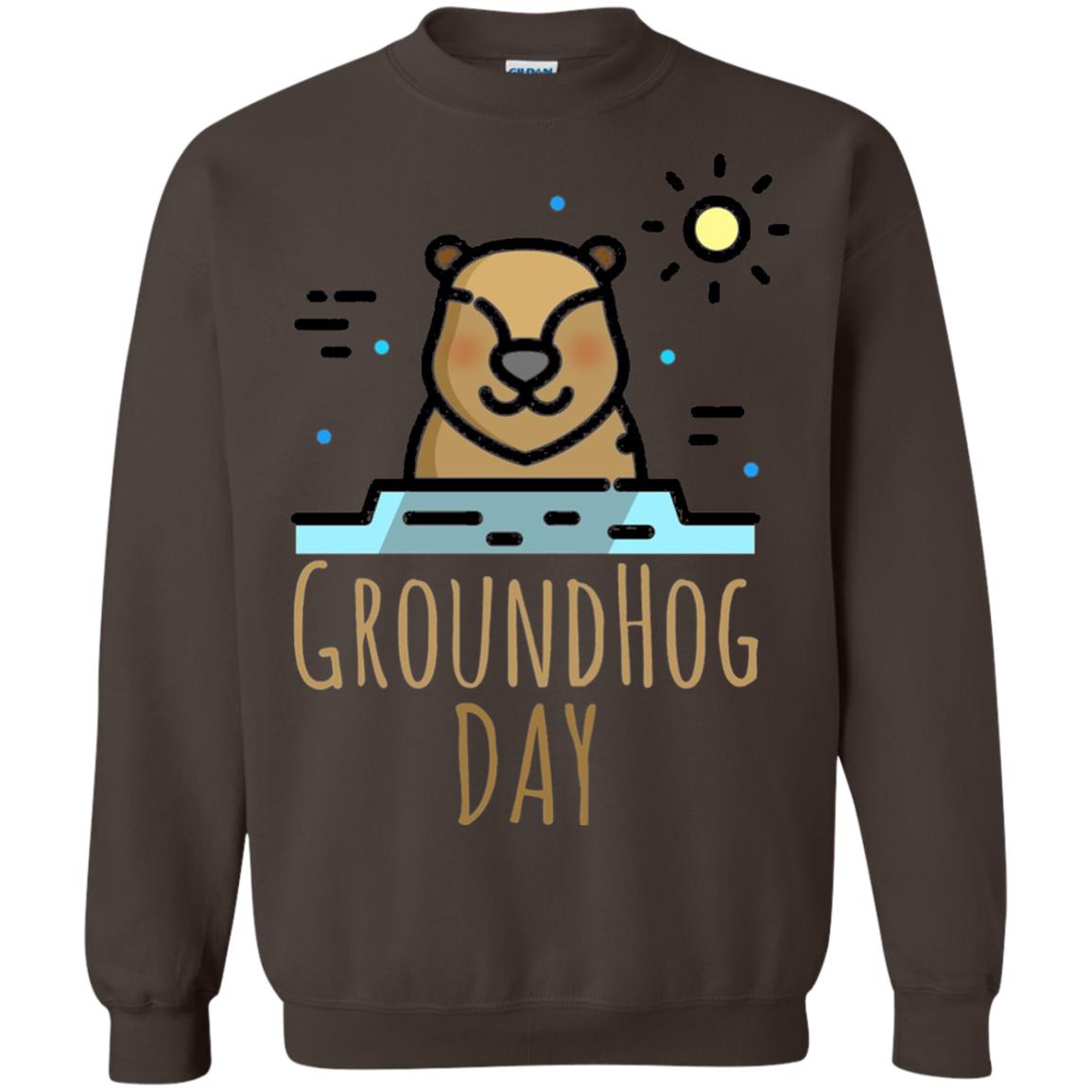 Happy Groundhog Day T-shirt Feb 2nd Dark Chocolate
