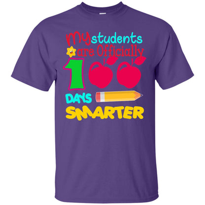 My Students Are Officially 100 Days Smarter Teachers T-shirt Purple