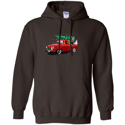 Chickens On Car Merry Christmas Gift Shirt For Mens Womens Dark Chocolate