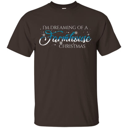 I'm Dreaming Of A Farmhouse Christmas X-mas Gift Shirt Dark Chocolate