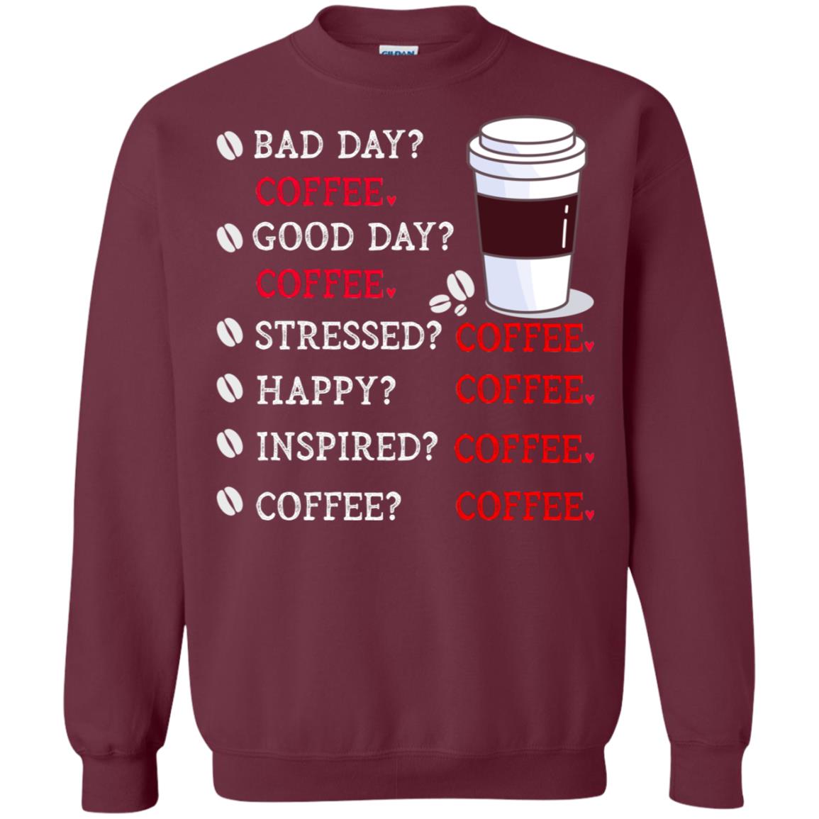 Coffee Idea Gift Shirt For Mens Womens Maroon