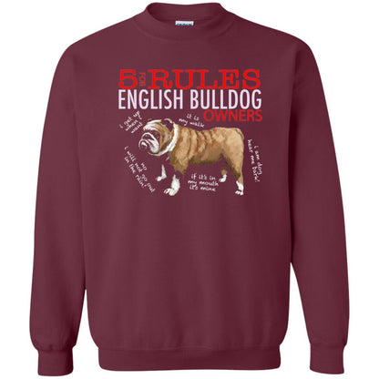 5 Rules For English Bulldog Owners Dog Lover Shirt Maroon