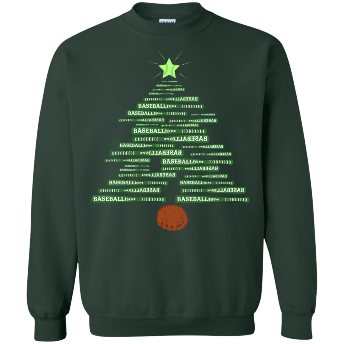 Baseballism Christmas Tree Gift Shirt Forest Green
