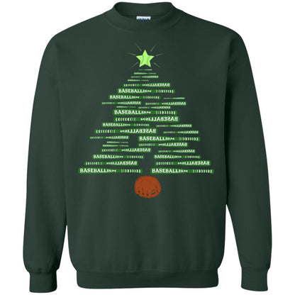 Baseballism Christmas Tree Gift Shirt Forest Green